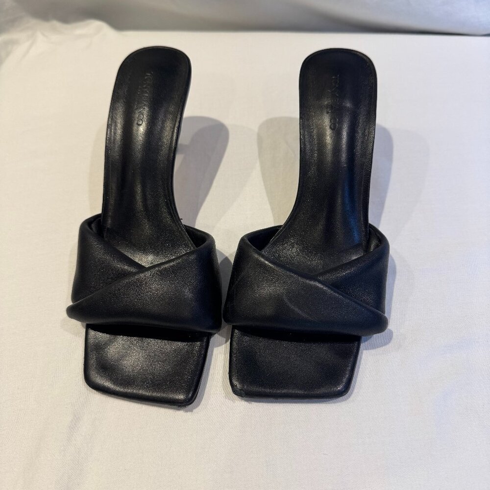 Tony Bianco Womens  Leather Black Mules SZ 7